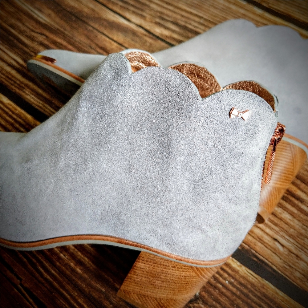 🔥LAST 1🔥NIB TED BAKER GREY SUEDE ANKLE BOOTS - Picture 3 of 14